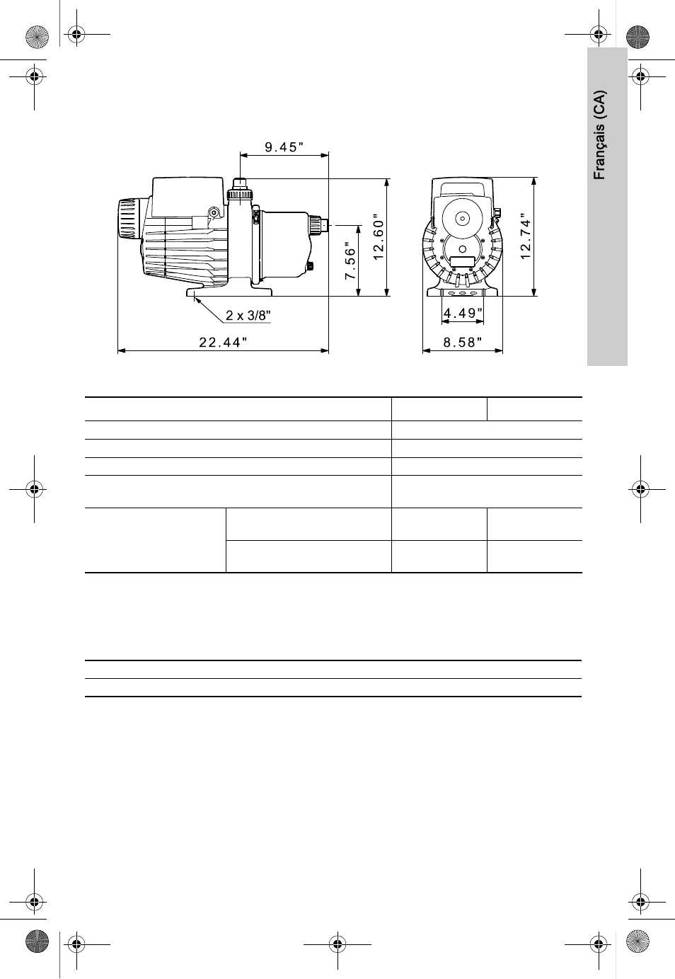 Caractéristiques techniques, Dimensions, Caractéristiques électriques | Approbations, Accessoires, Et 13. accessoires, 1 dimensions, Français (ca) 12. caractéristiques techniques | AXEON Grundfos MQ-Series User Manual | Page 57 / 68