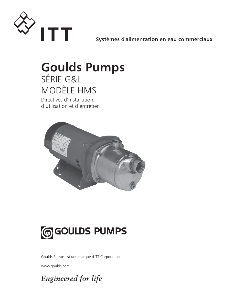 It t, Goulds pumps, Série g&l modèle hms | AXEON Goulds HMS-Series User Manual | Page 15 / 24