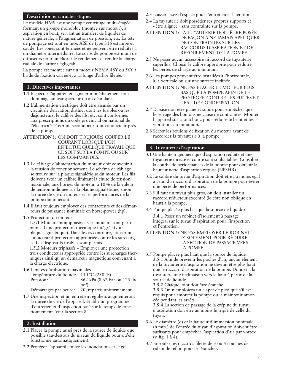 AXEON Goulds HMS-Series User Manual | Page 17 / 24