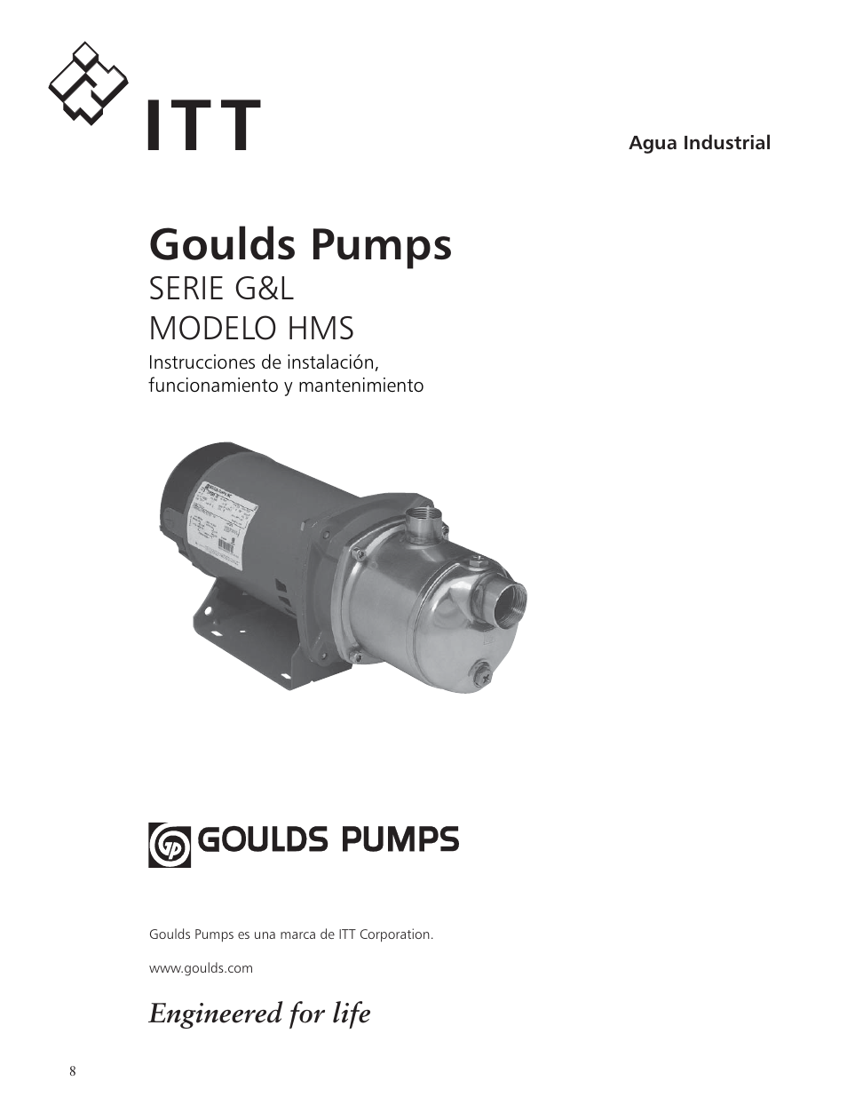 It t, Goulds pumps, Serie g&l modelo hms | AXEON Goulds HMS-Series User Manual | Page 8 / 24