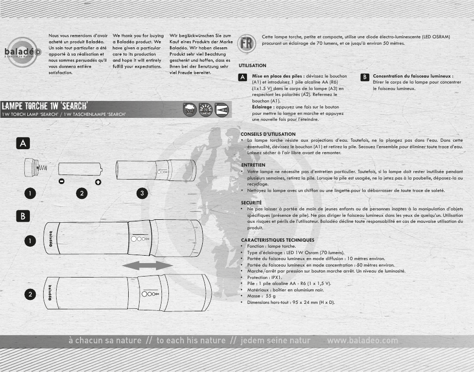 Baladeo PLR427 User Manual | 2 pages