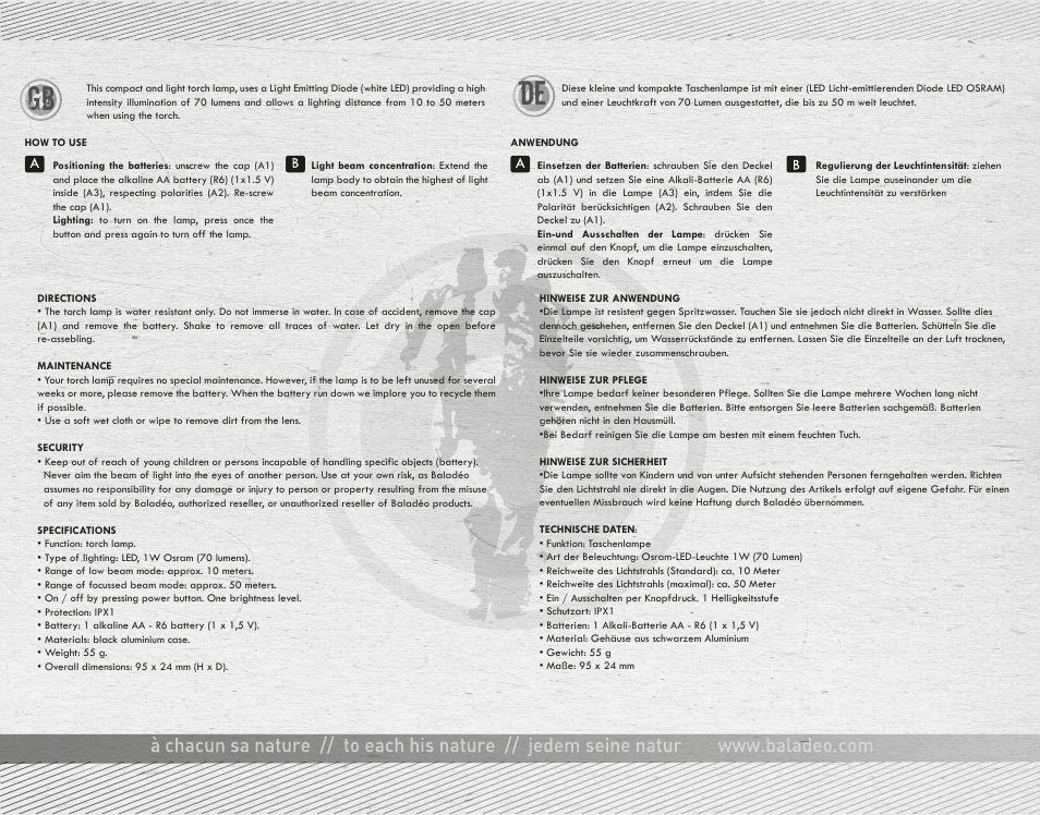 Gb de | Baladeo PLR427 User Manual | Page 2 / 2