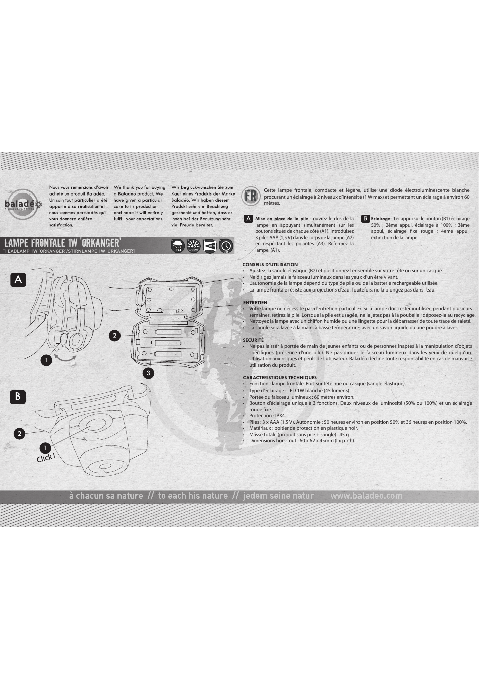 Baladeo PLR436 User Manual | 2 pages