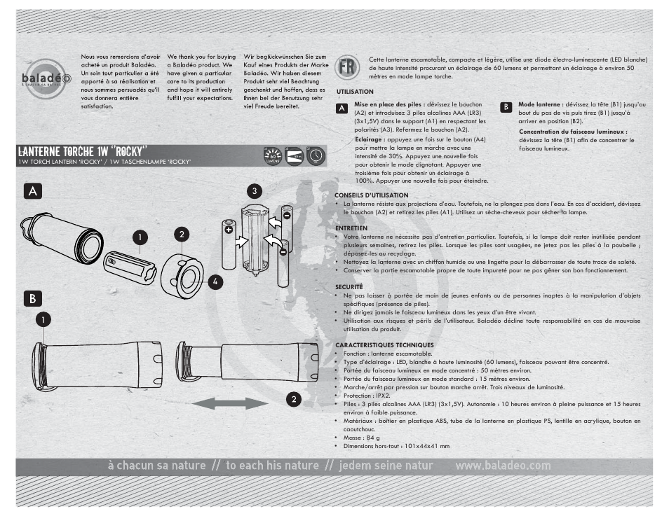Baladeo PLR433 User Manual | 2 pages