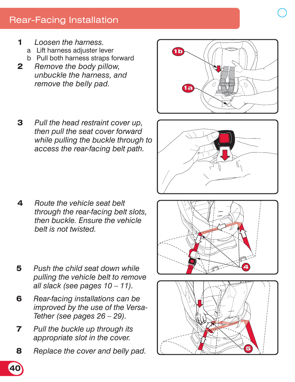 Rear-facing installation | Britax BOULEVARD 70 CS User Manual | Page 42 / 72