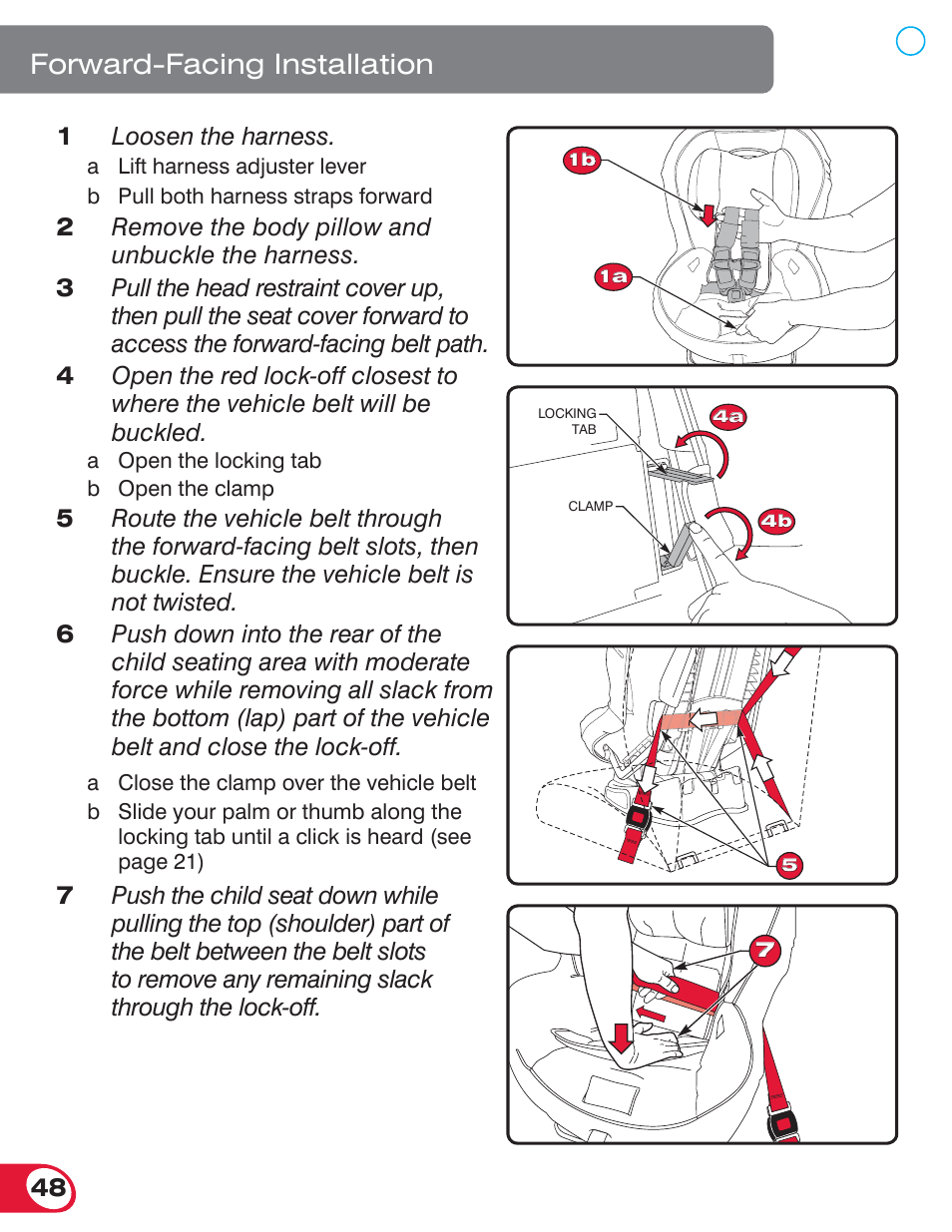 Forward-facing installation | Britax BOULEVARD 70 CS User Manual | Page 50 / 72