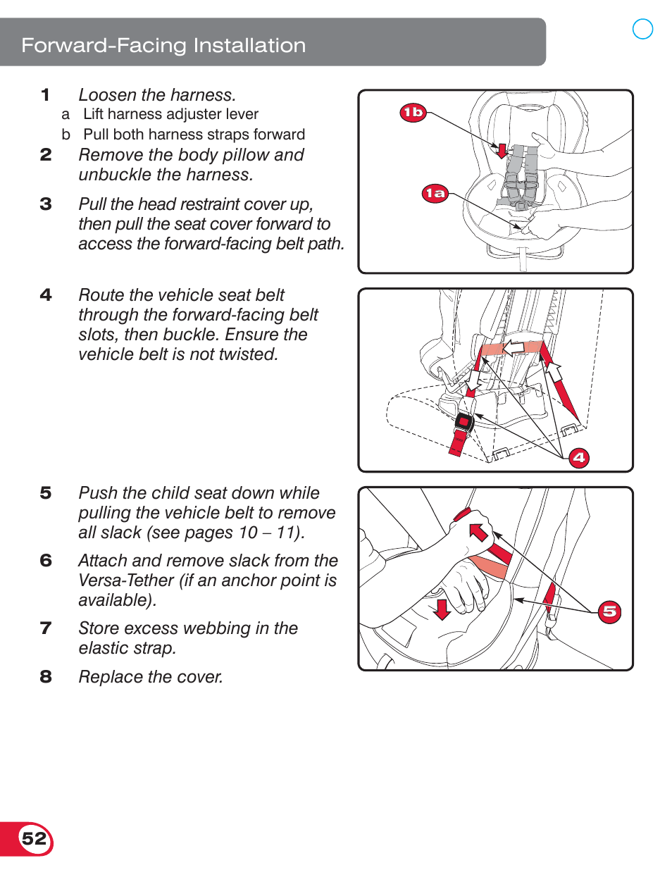 Forward-facing installation | Britax BOULEVARD 70 CS User Manual | Page 54 / 72