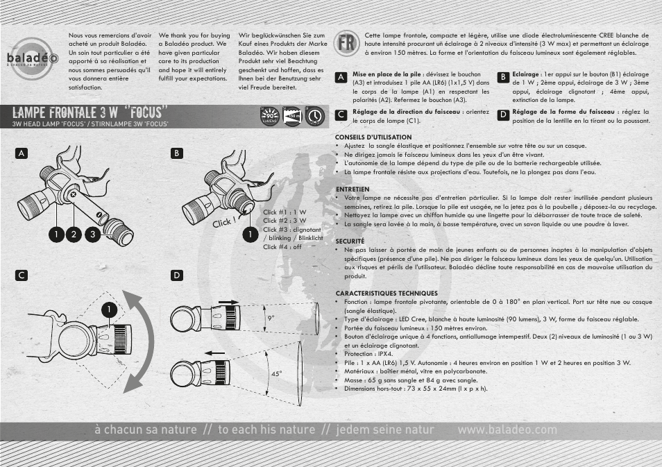 Baladeo PLR423 User Manual | 2 pages