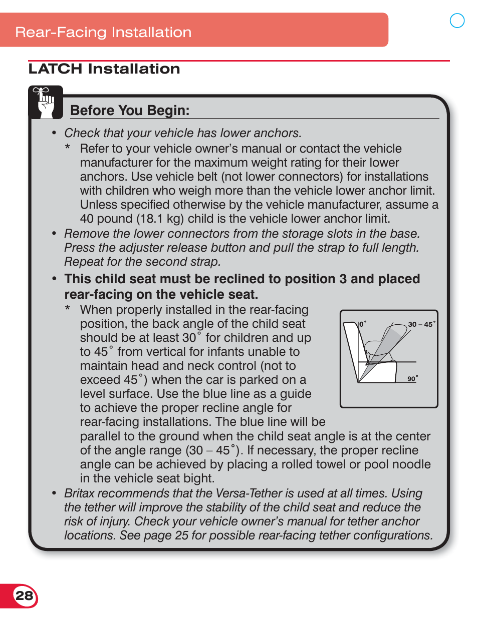 Britax MARATHON 70 User Manual | Page 30 / 70