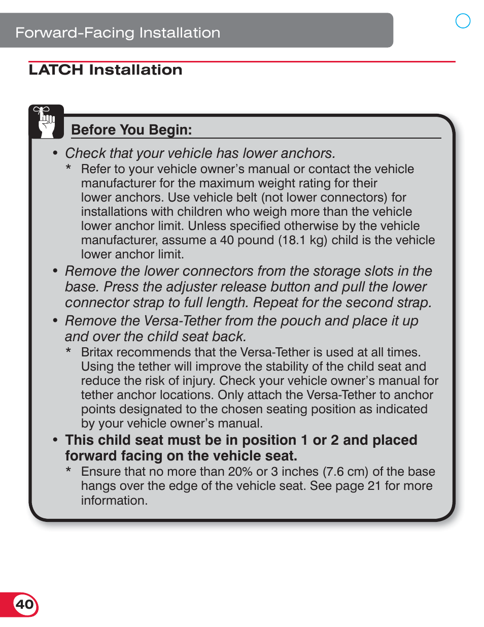 Britax MARATHON 70 User Manual | Page 42 / 70