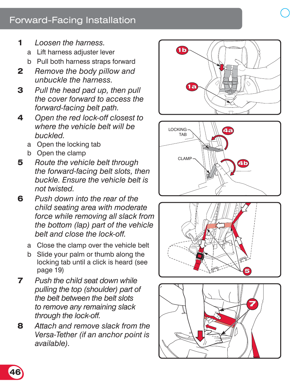 Forward-facing installation | Britax MARATHON 70 User Manual | Page 48 / 70