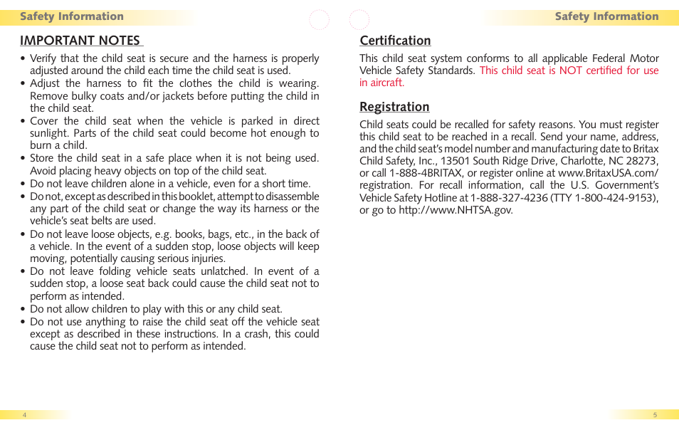 Britax Regent User Manual | Page 4 / 22