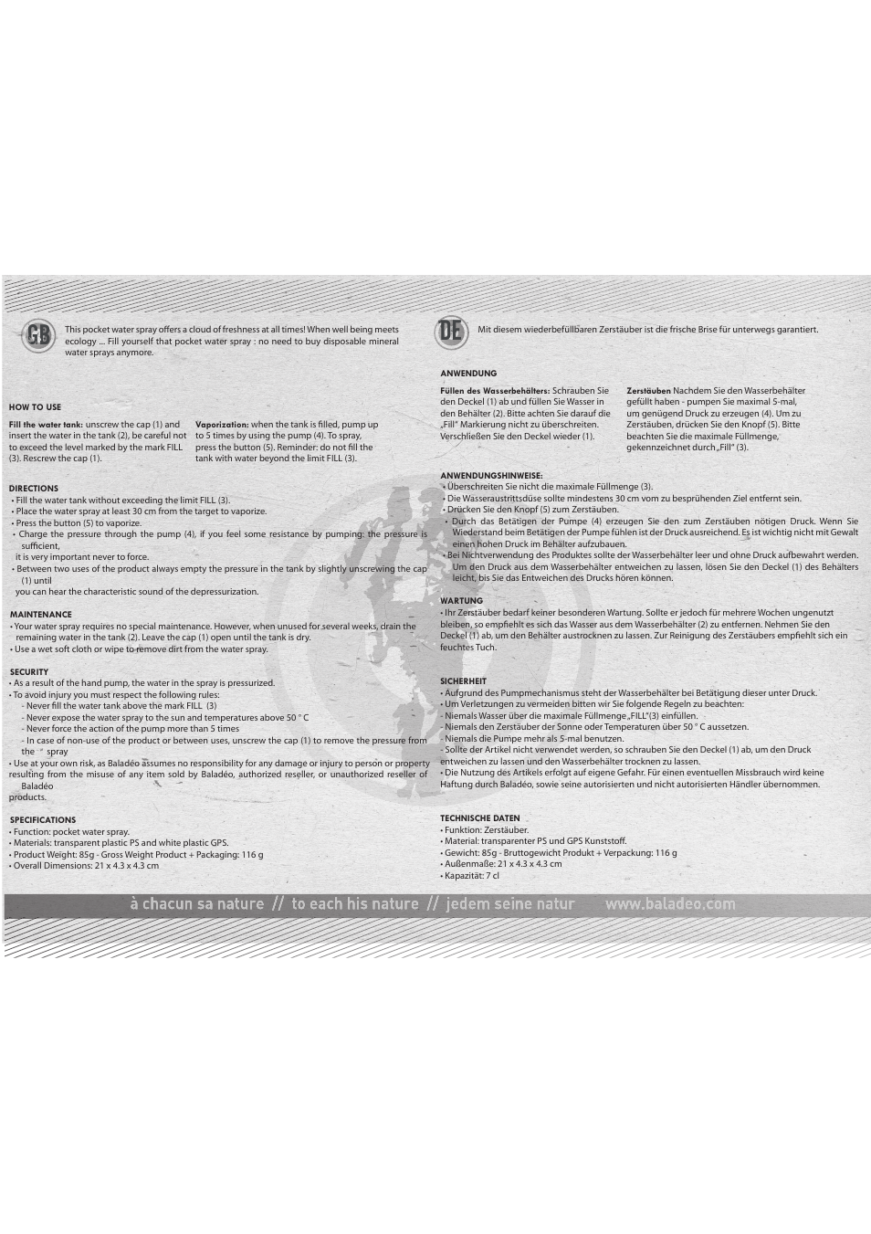 Gb de | Baladeo TRA023 User Manual | Page 2 / 2