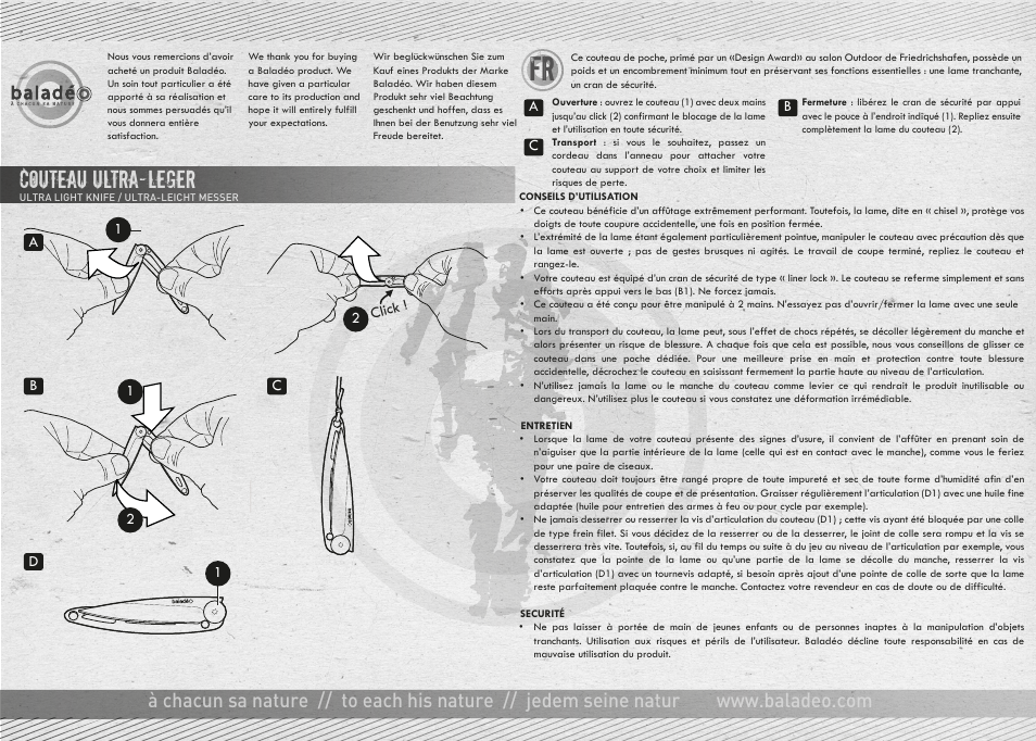 Baladeo ECO131 User Manual | 2 pages