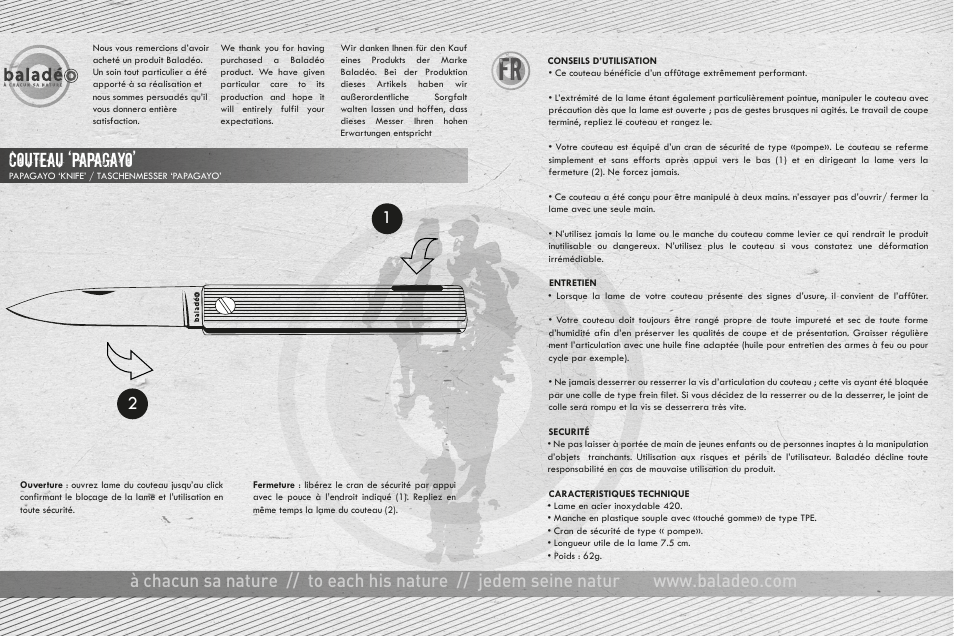 Baladeo ECO305 User Manual | 2 pages