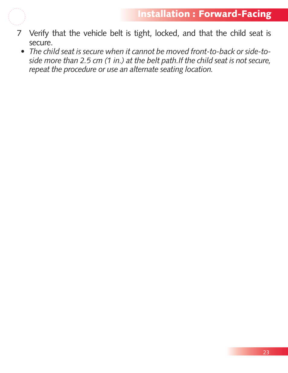 Installation : forward-facing | Britax Diplomat P321900 User Manual | Page 25 / 40