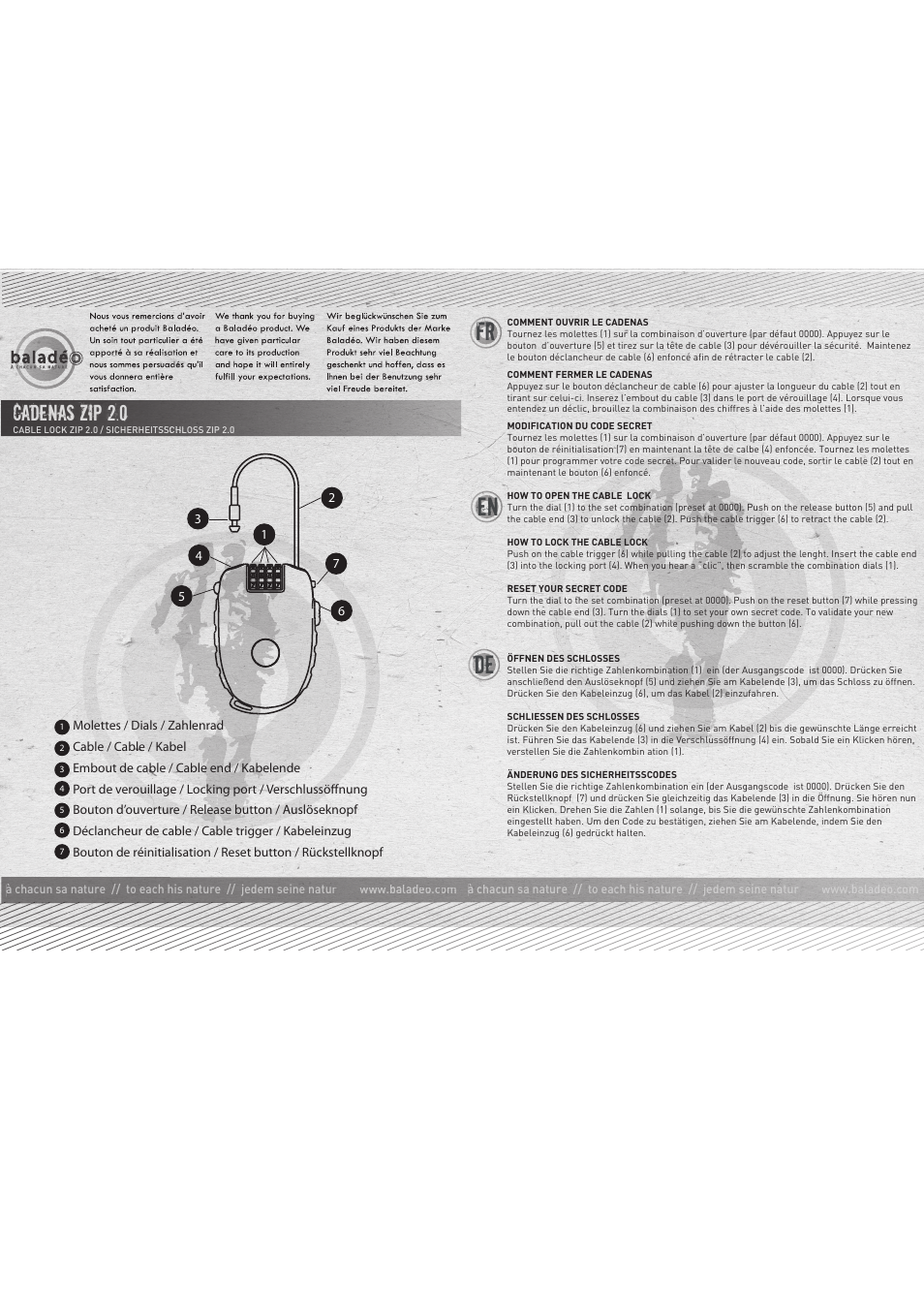 Baladeo TRA019 User Manual | 1 page