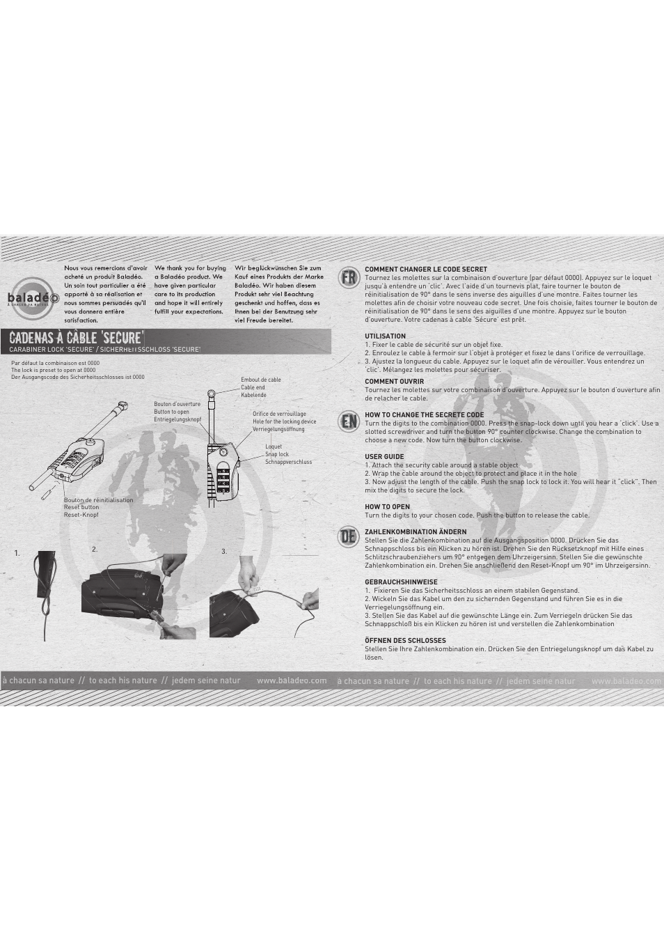 Baladeo TRA010 User Manual | 1 page