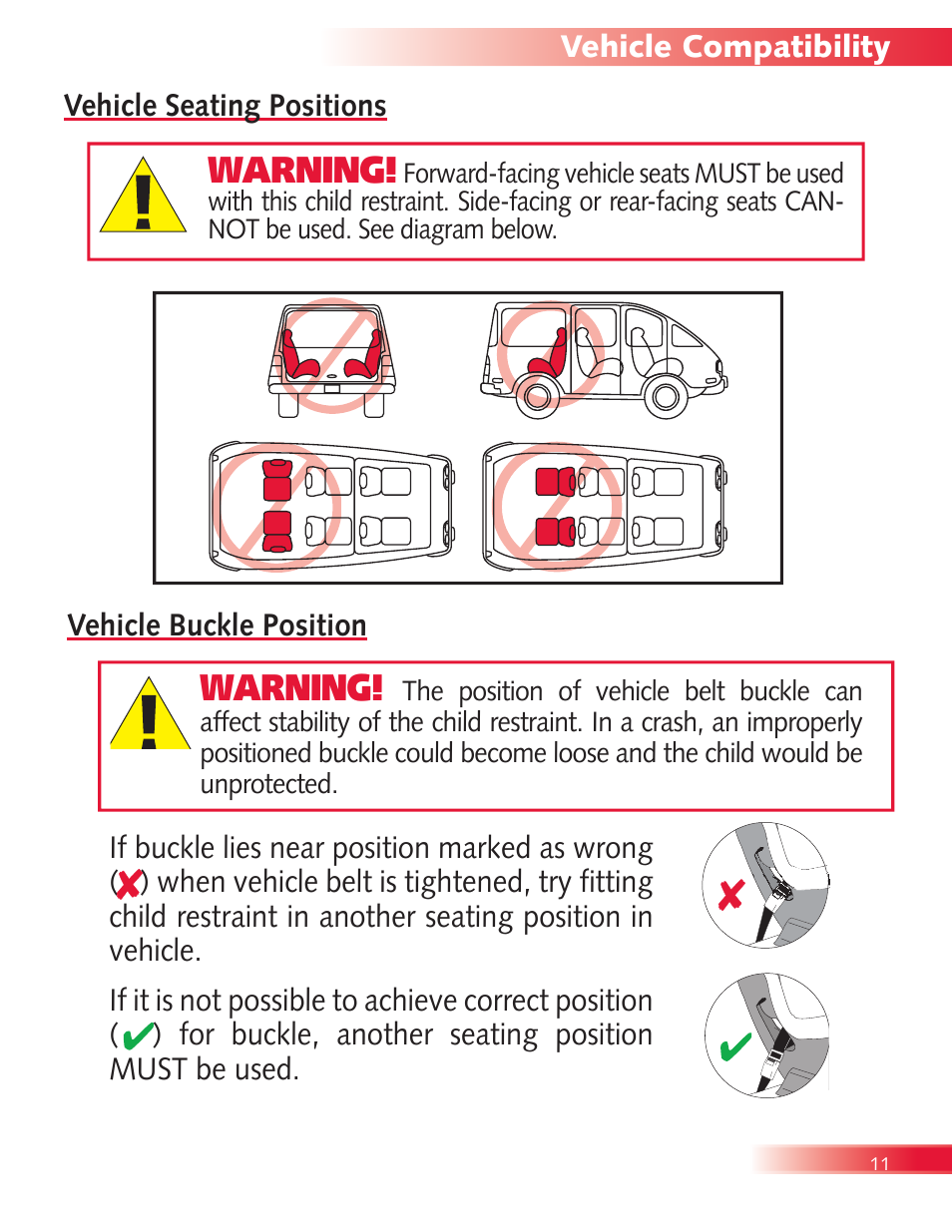 Warning | Britax Boulevard User Manual | Page 13 / 44