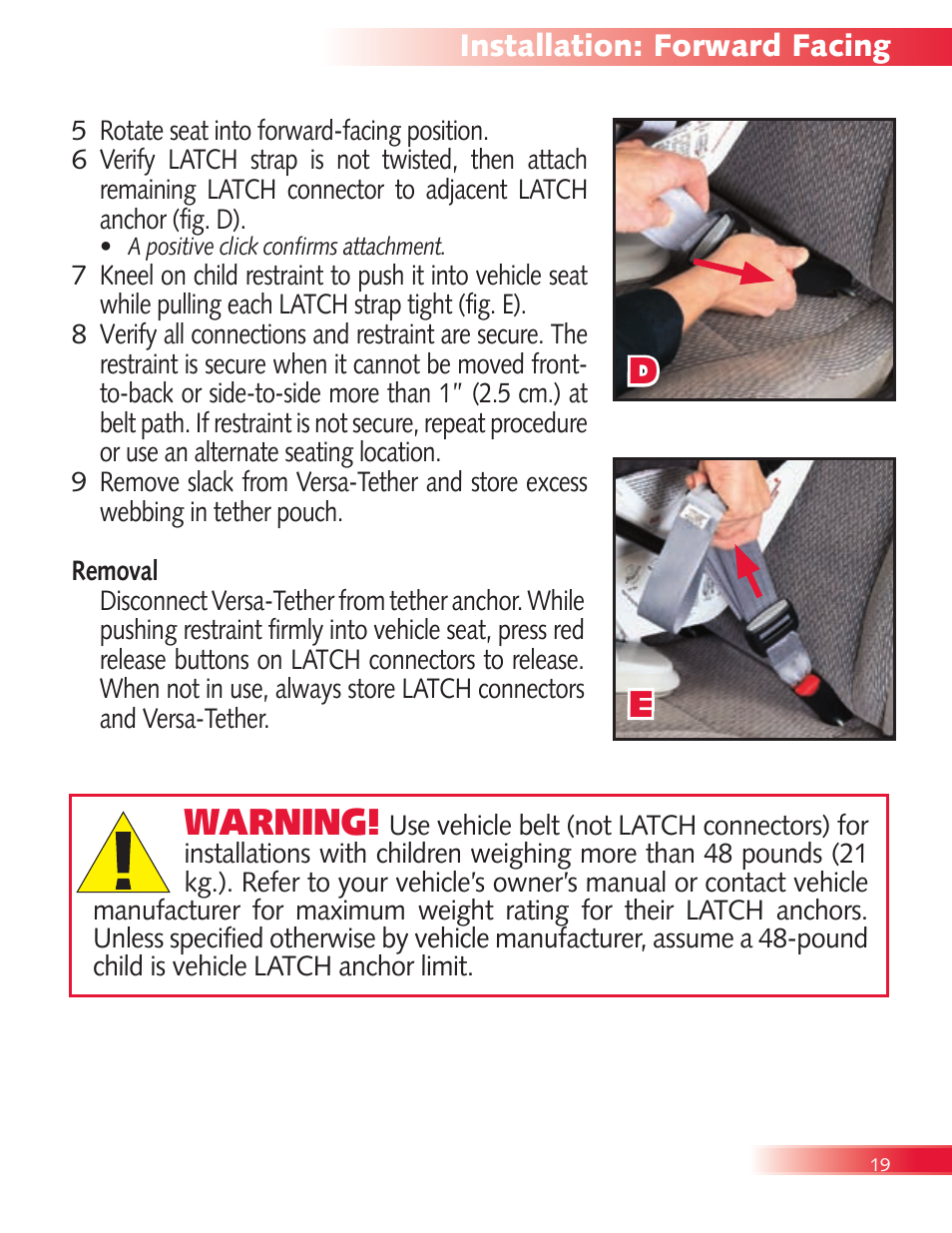 Warning | Britax Boulevard User Manual | Page 21 / 44