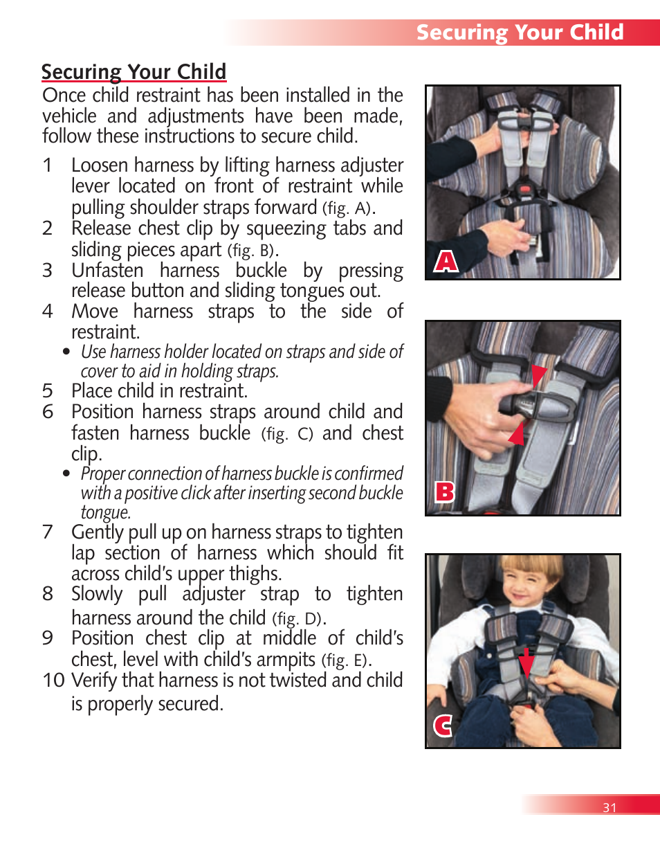 Ab c | Britax Boulevard User Manual | Page 33 / 44