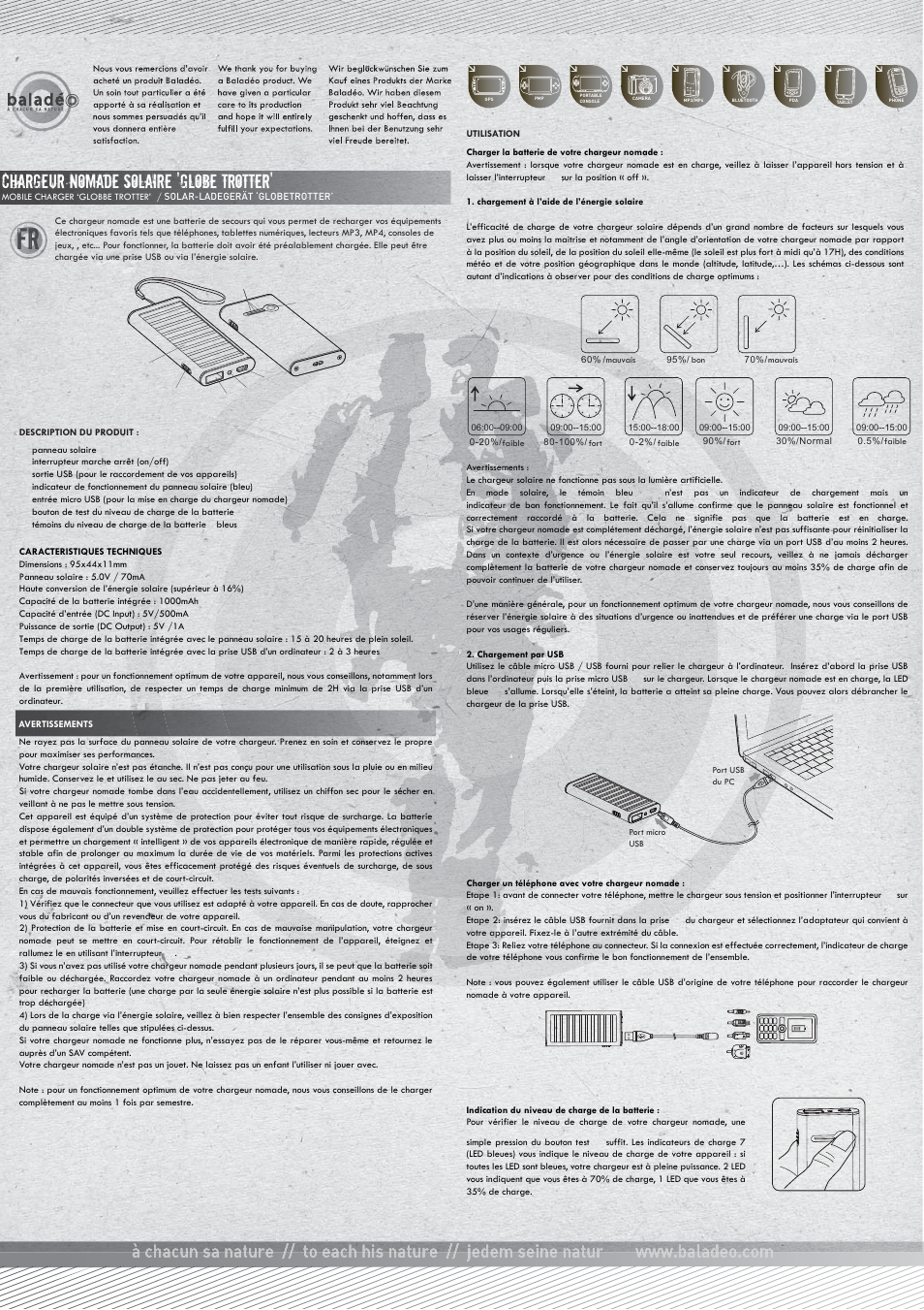 Baladeo PLR901 User Manual | 2 pages