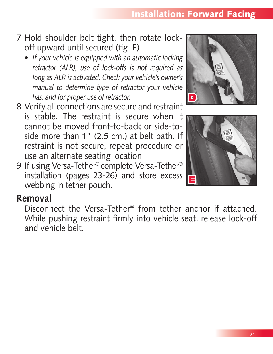 Removal | Britax Diplomat User Manual | Page 23 / 42