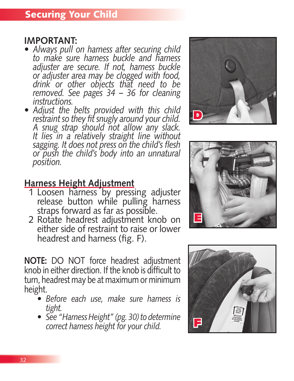De f | Britax Diplomat User Manual | Page 34 / 42