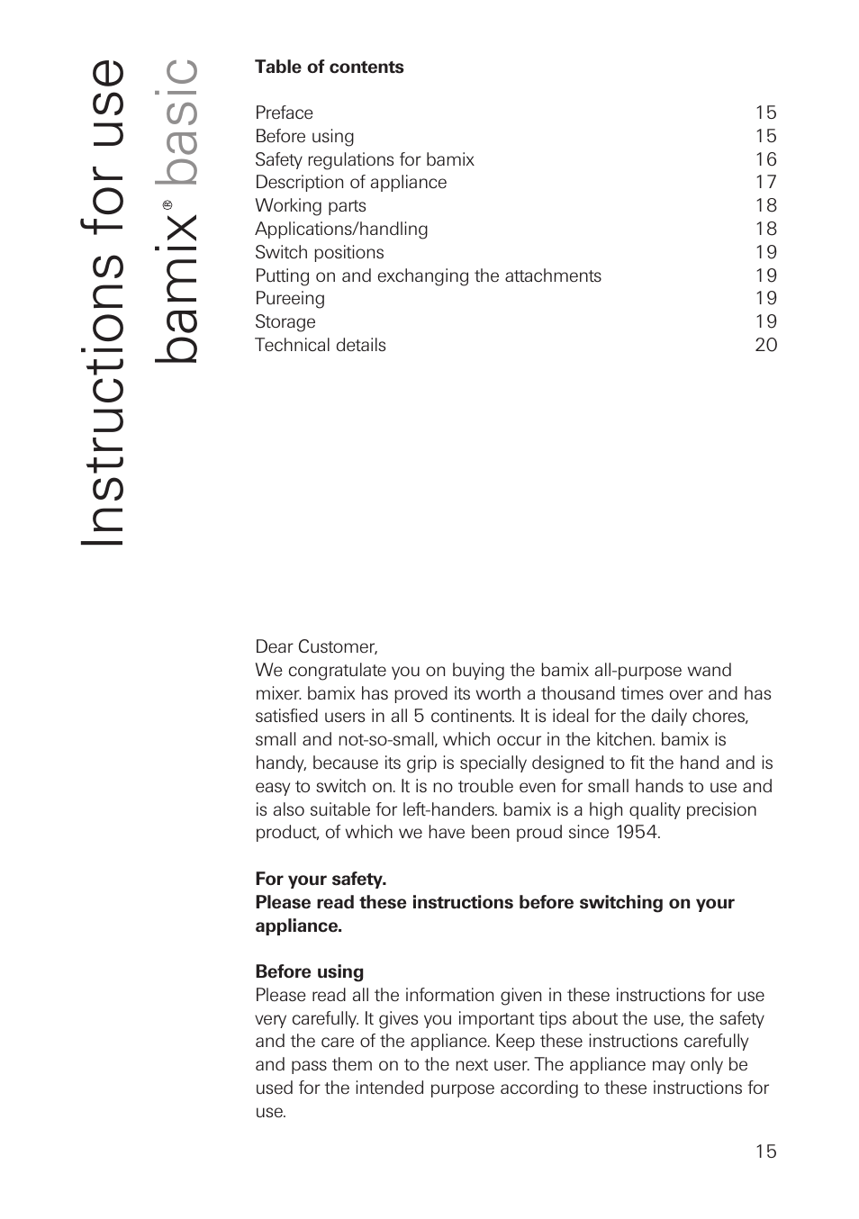 bamix Basic User Manual | Page 15 / 24