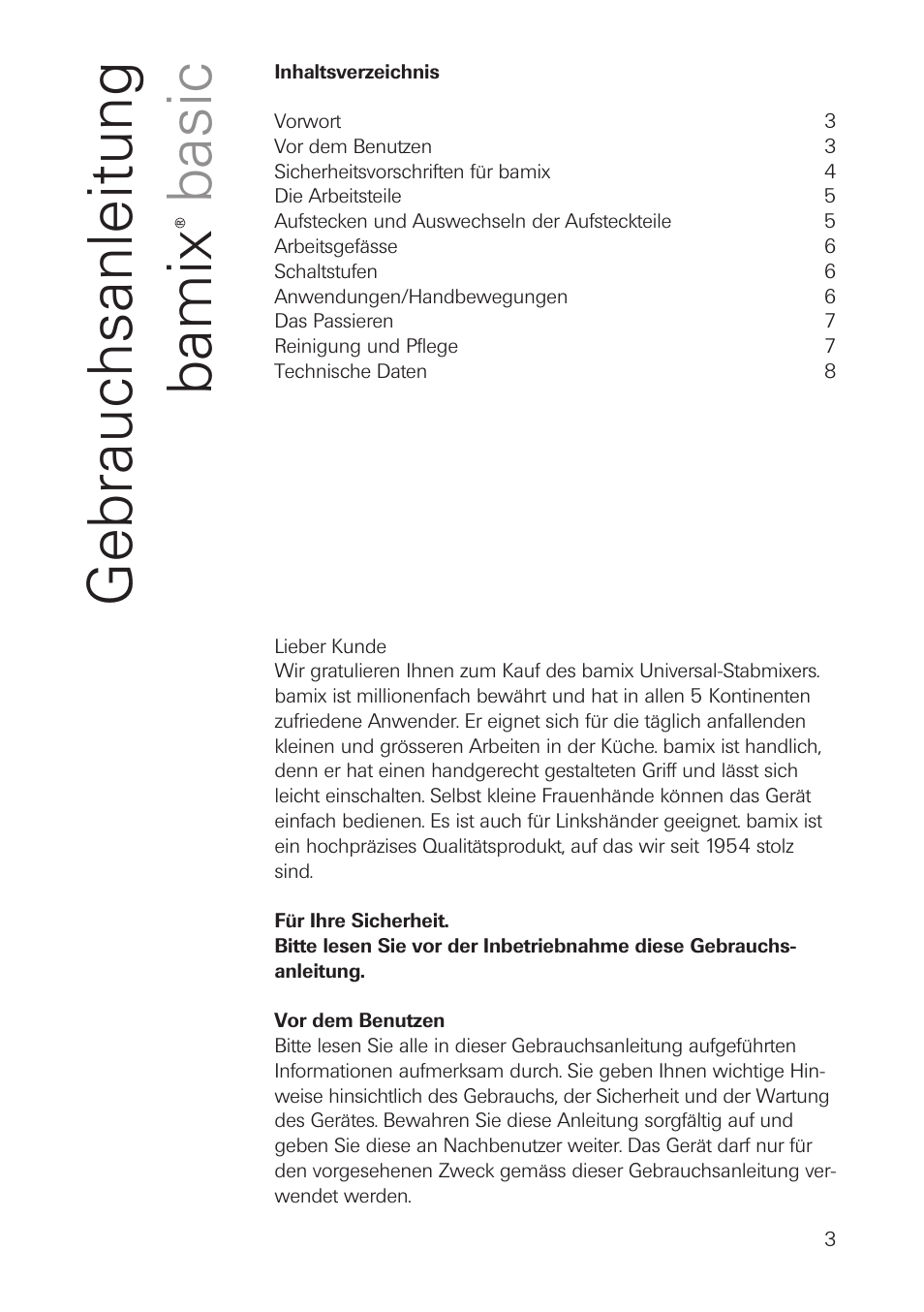 bamix Basic User Manual | Page 3 / 24