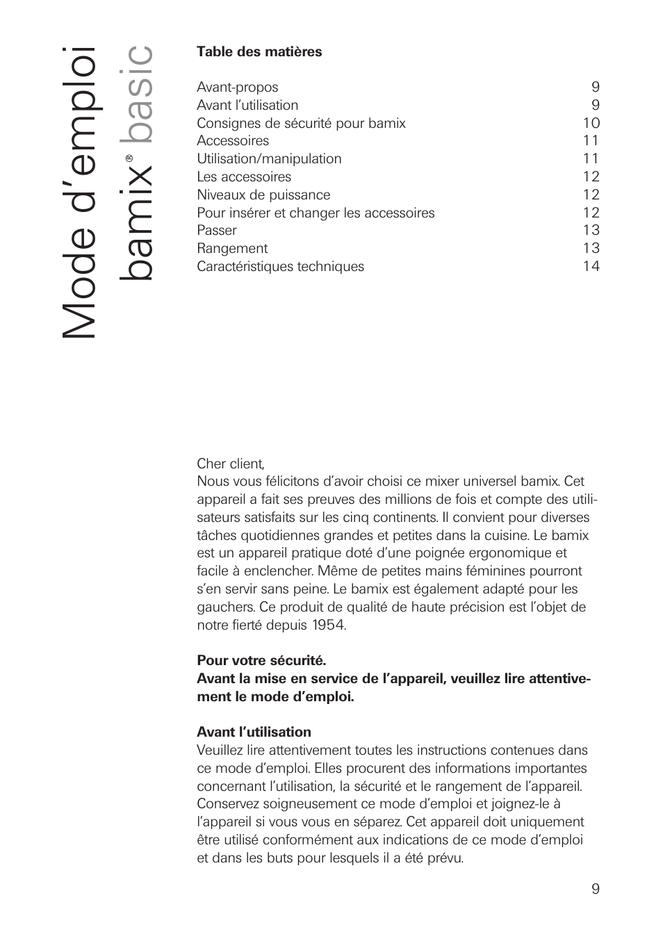 bamix Basic User Manual | Page 9 / 24