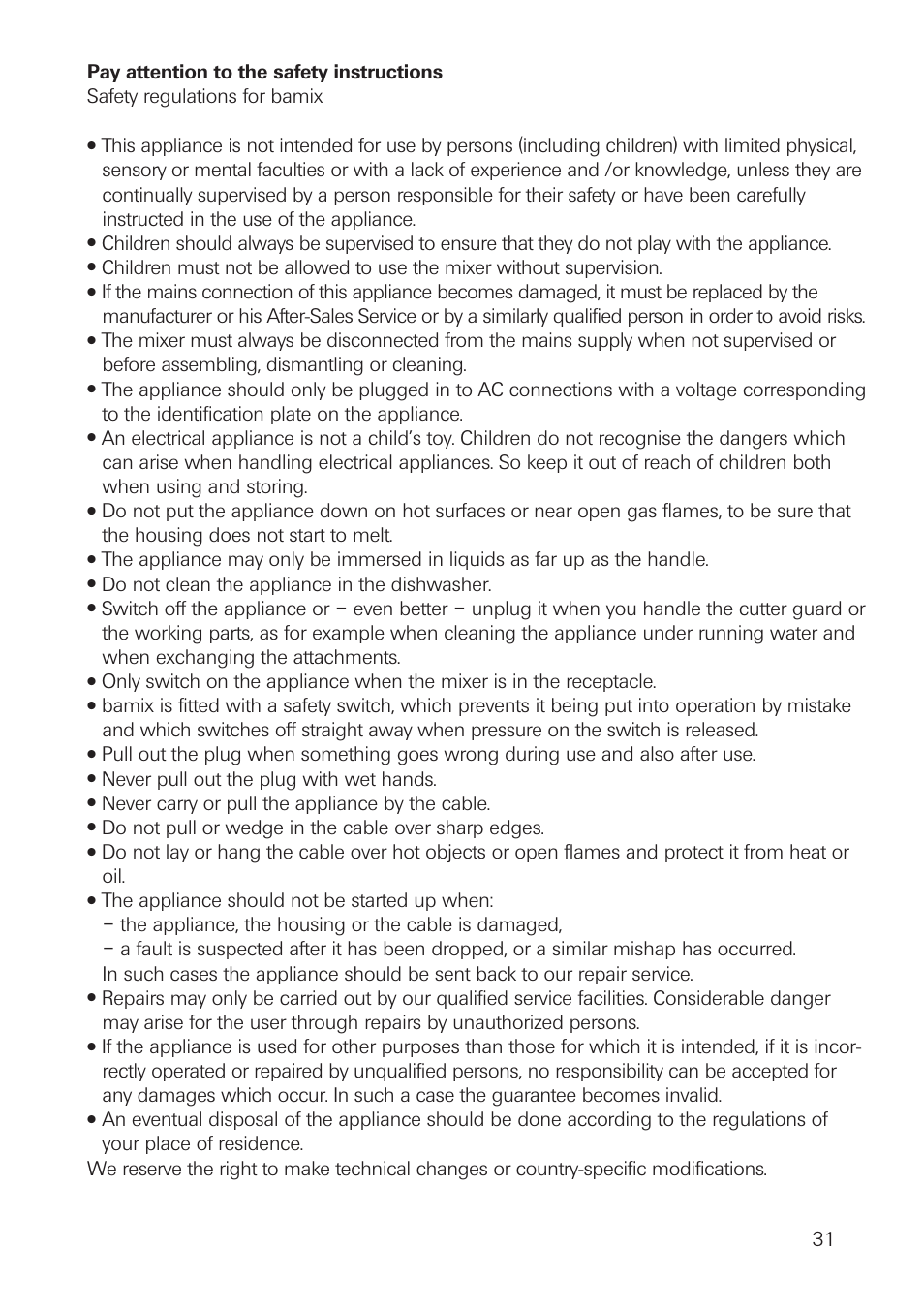 bamix DeLuxe User Manual | Page 31 / 40