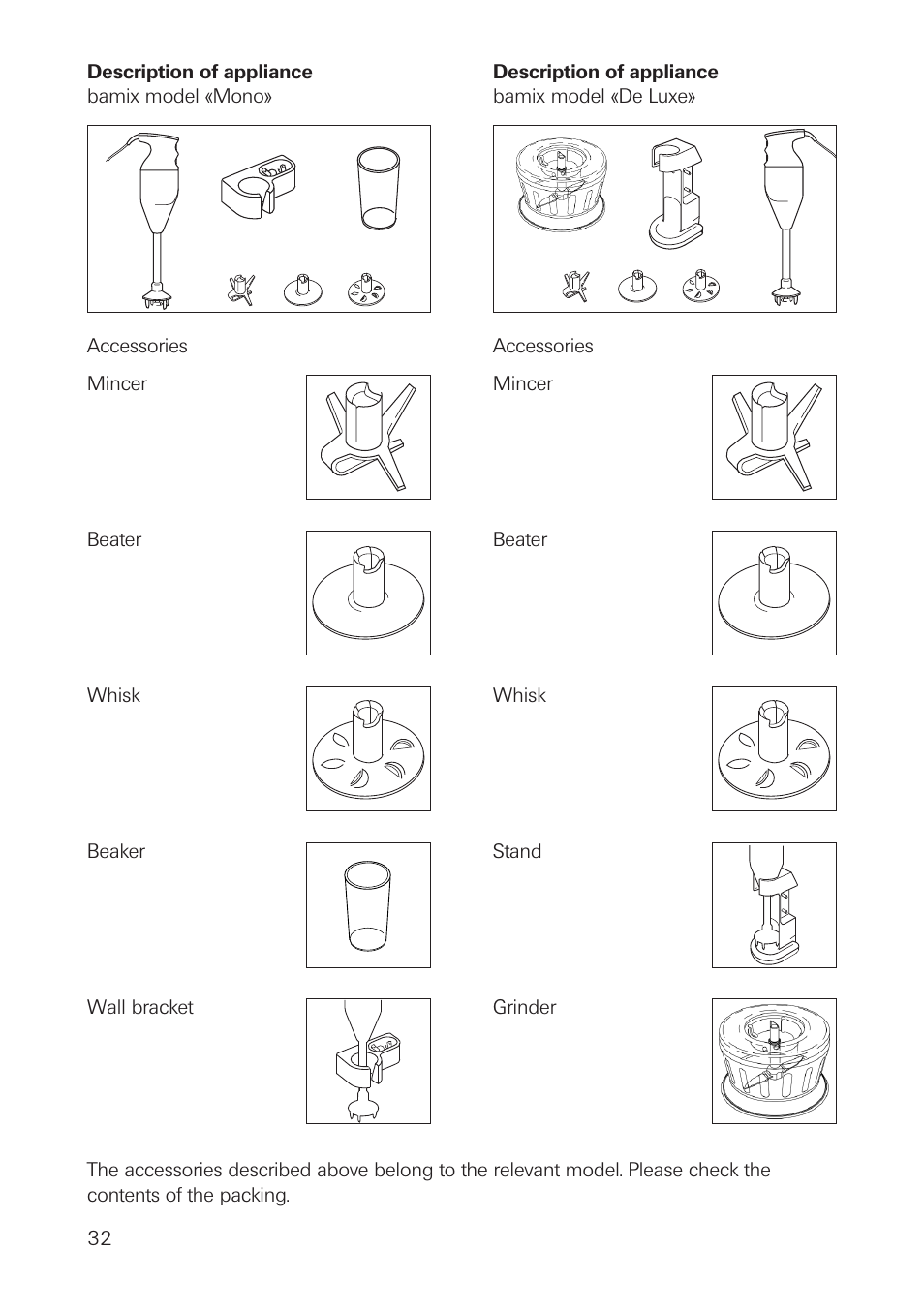 bamix DeLuxe User Manual | Page 32 / 40