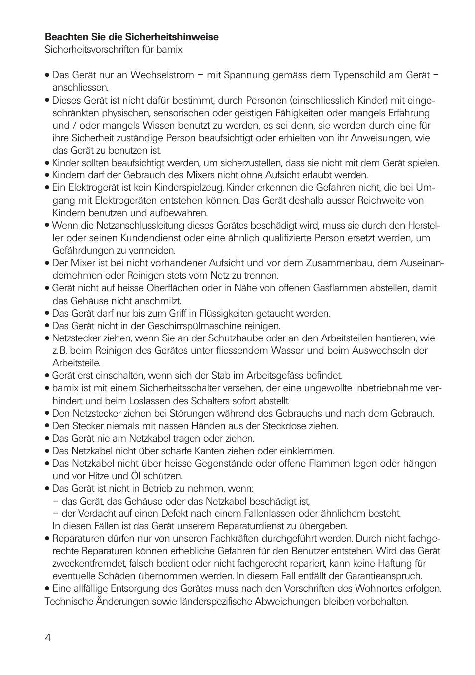 bamix DeLuxe User Manual | Page 4 / 40