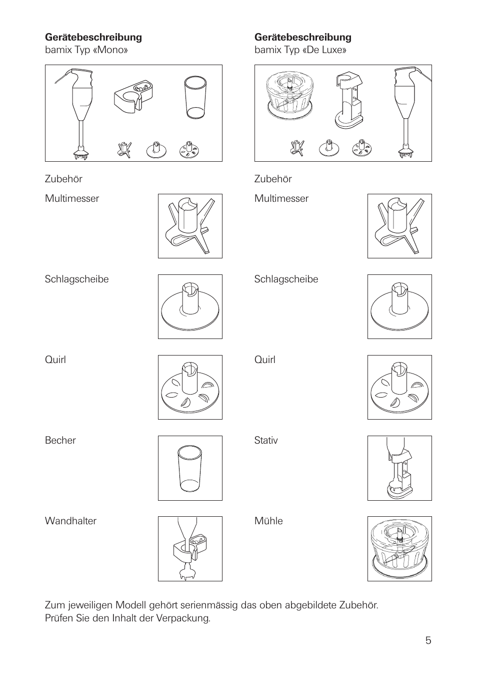 bamix DeLuxe User Manual | Page 5 / 40
