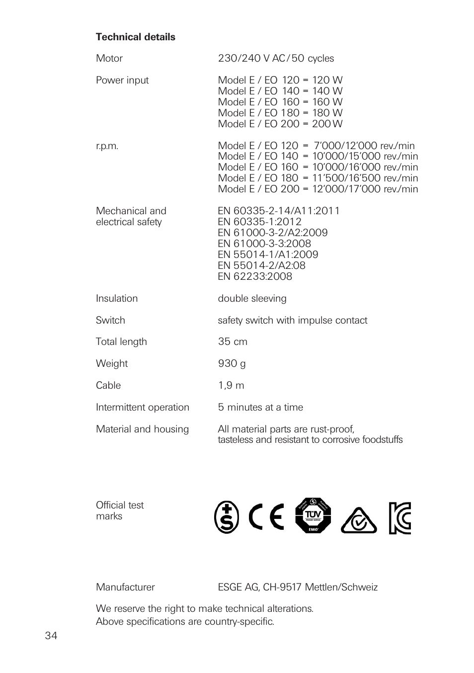 bamix Classic User Manual | Page 34 / 36