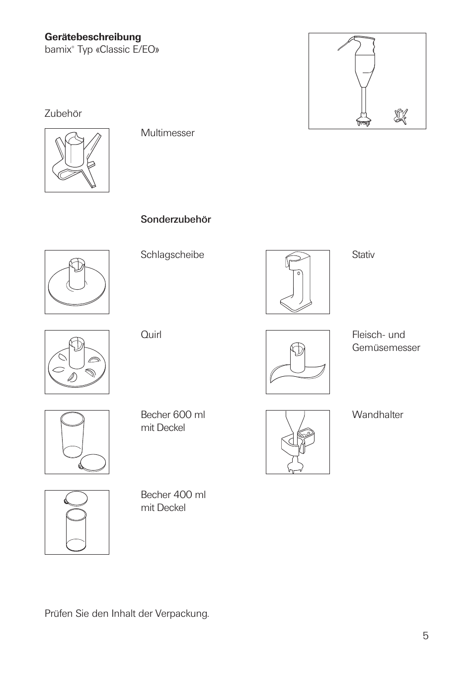 bamix Classic User Manual | Page 5 / 36