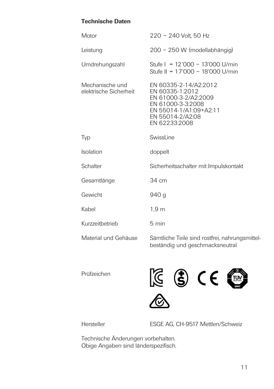 bamix SwissLine User Manual | Page 11 / 40