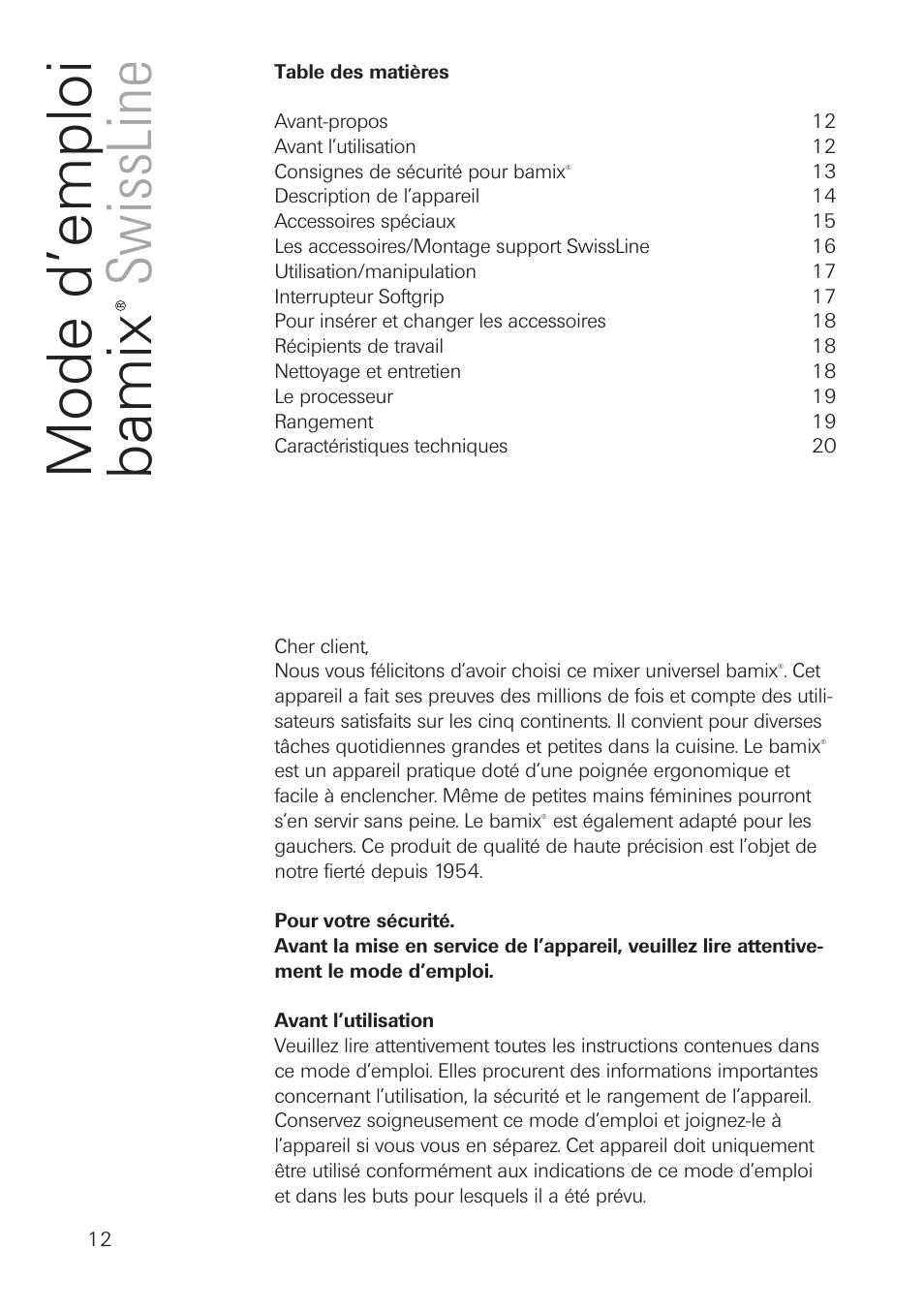 bamix SwissLine User Manual | Page 12 / 40