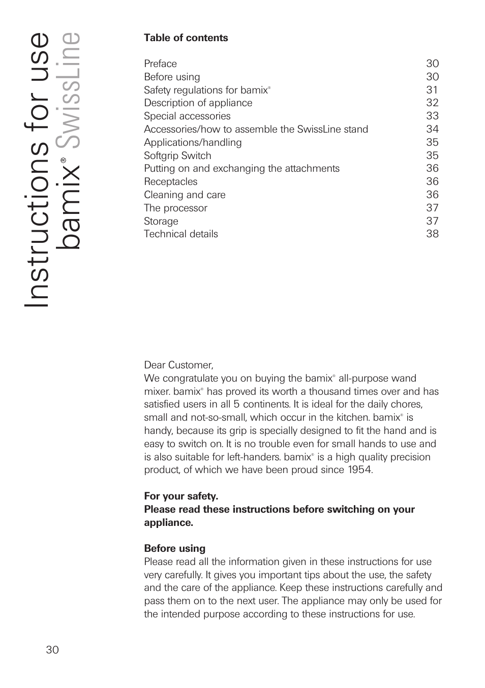 bamix SwissLine User Manual | Page 30 / 40