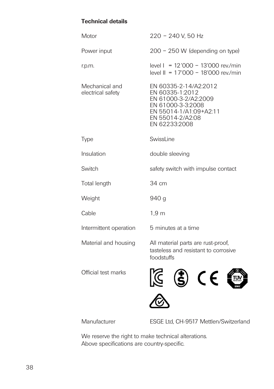 bamix SwissLine User Manual | Page 38 / 40
