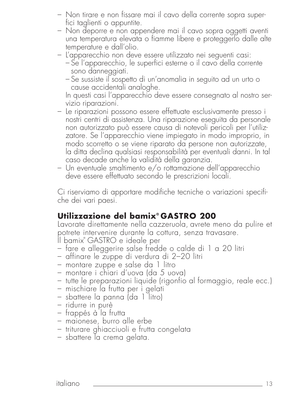 bamix Gastro 200 User Manual | Page 13 / 44
