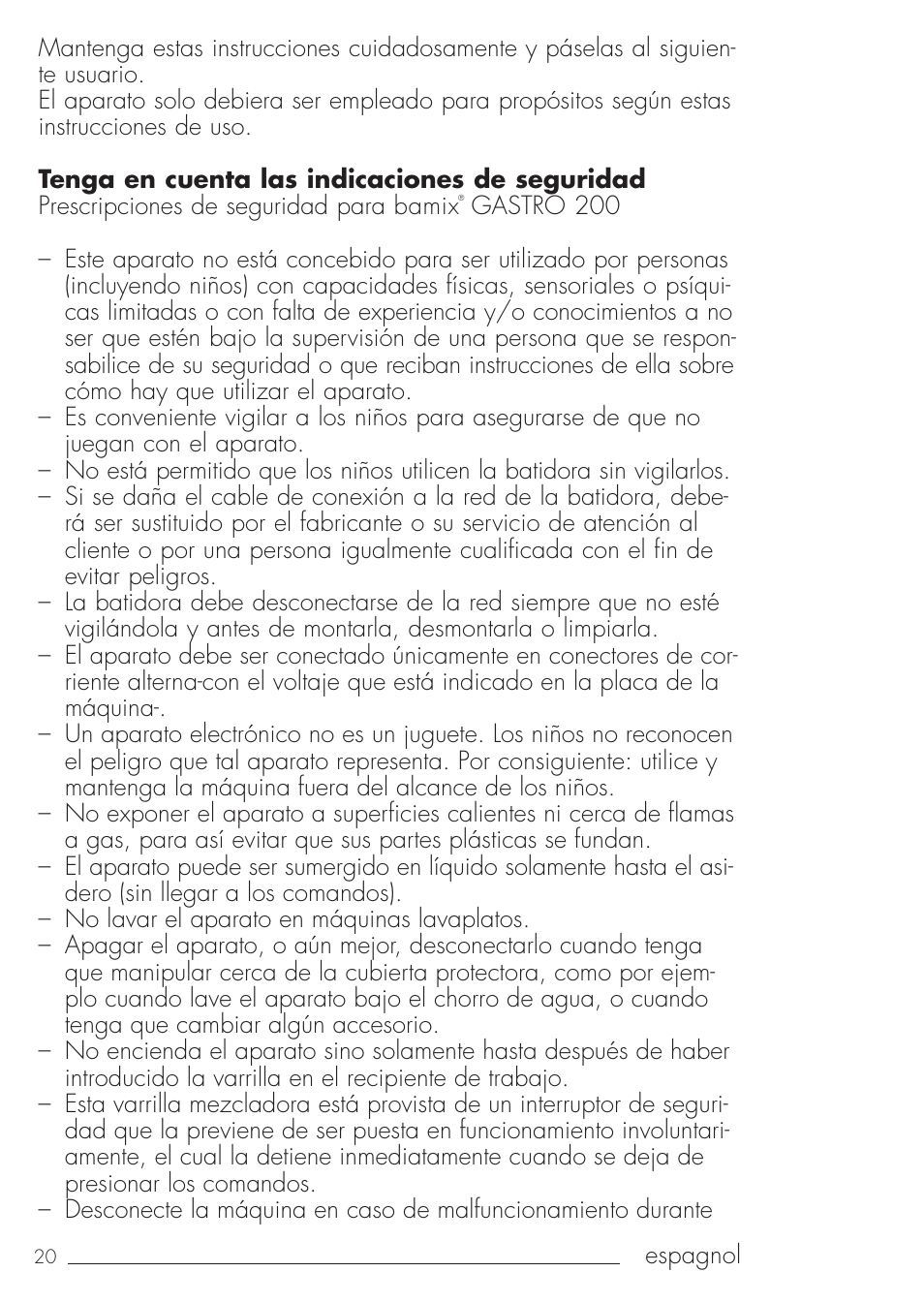 bamix Gastro 200 User Manual | Page 20 / 44