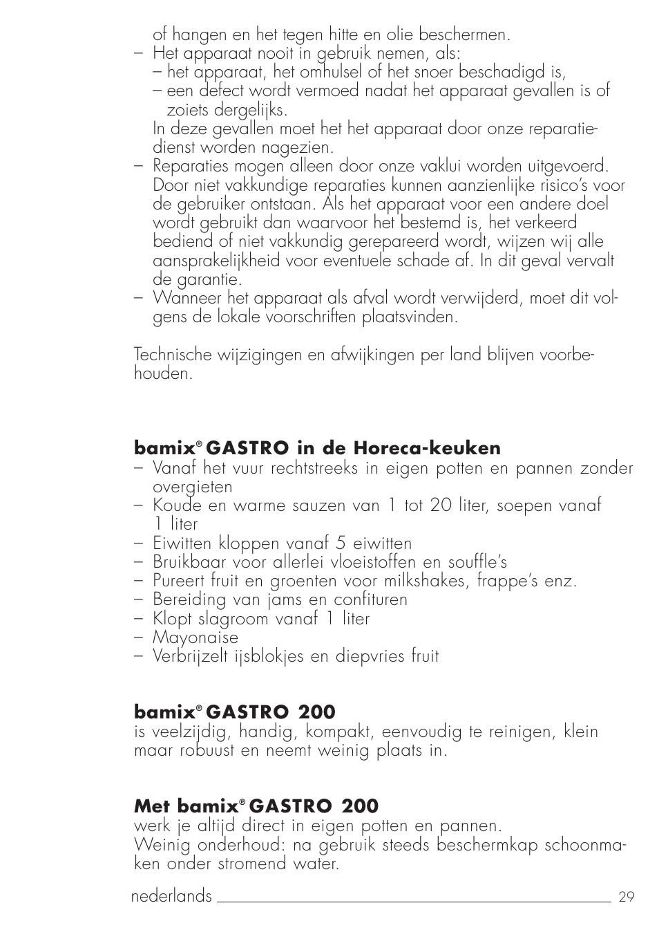 bamix Gastro 200 User Manual | Page 29 / 44