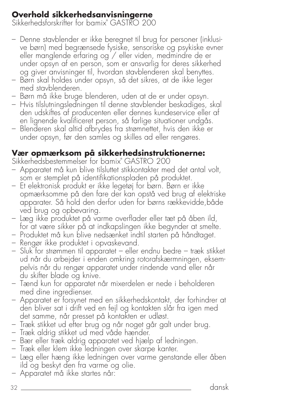 bamix Gastro 200 User Manual | Page 32 / 44