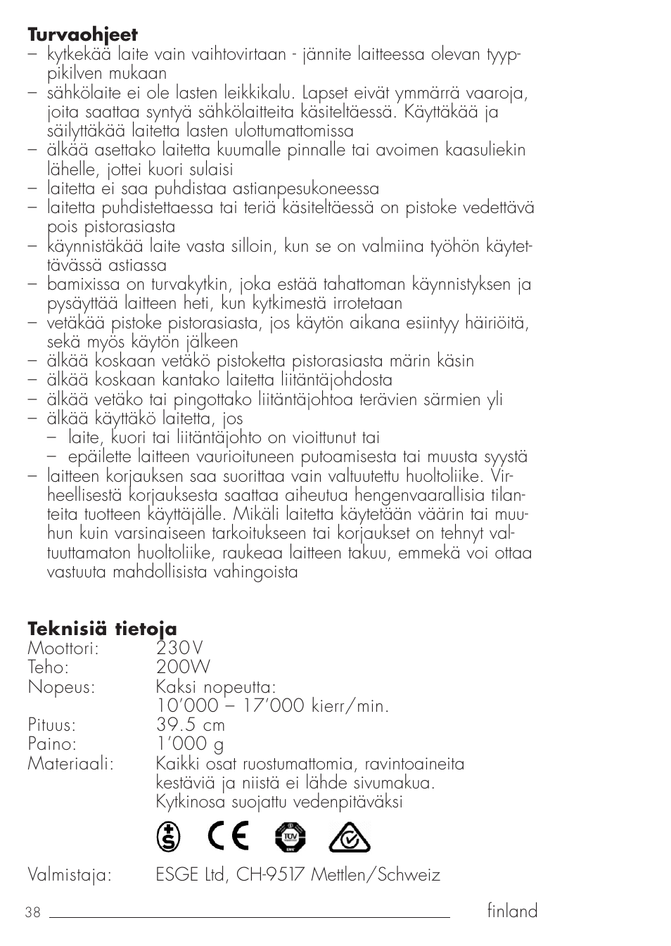 bamix Gastro 200 User Manual | Page 38 / 44