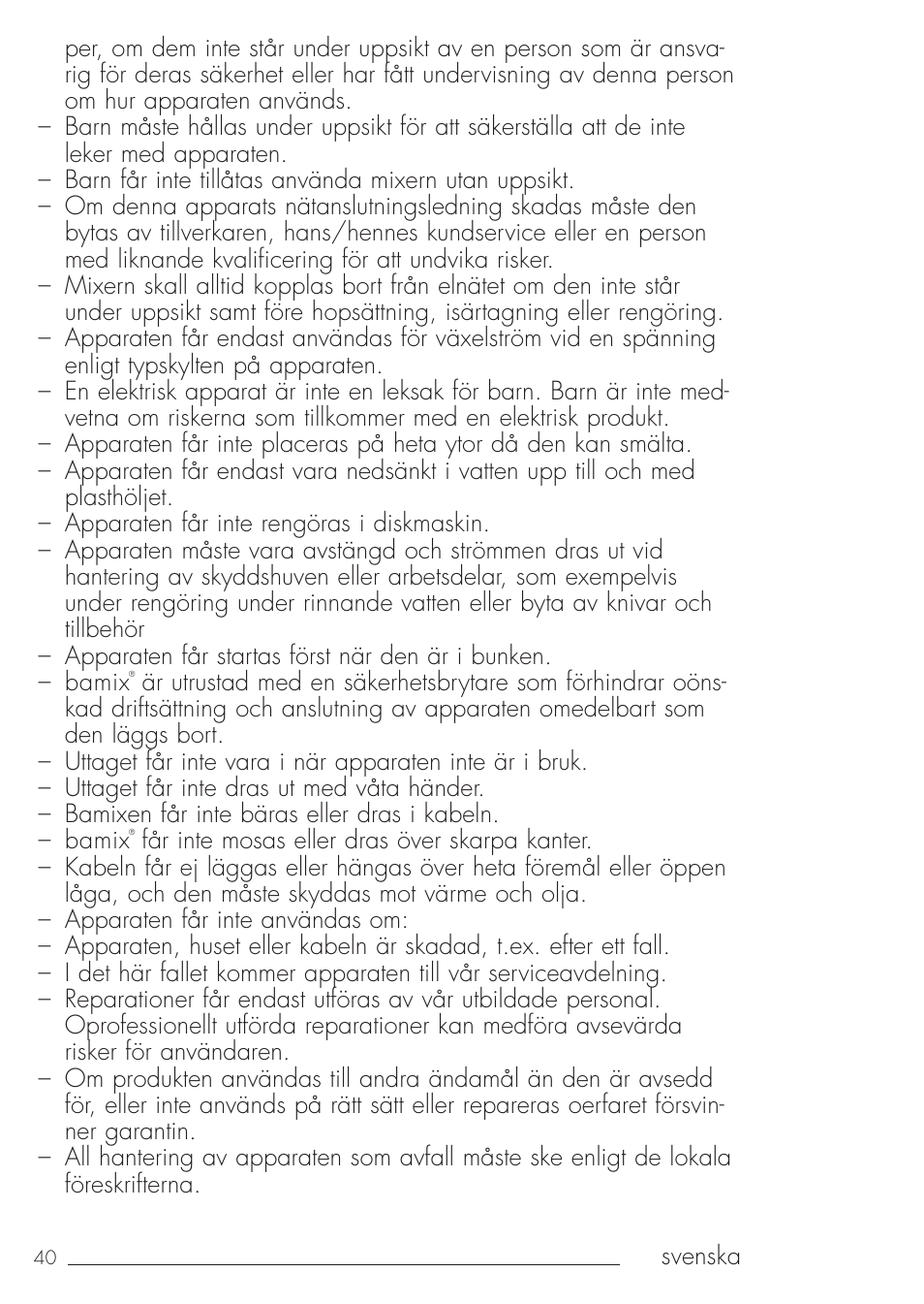 bamix Gastro 200 User Manual | Page 40 / 44