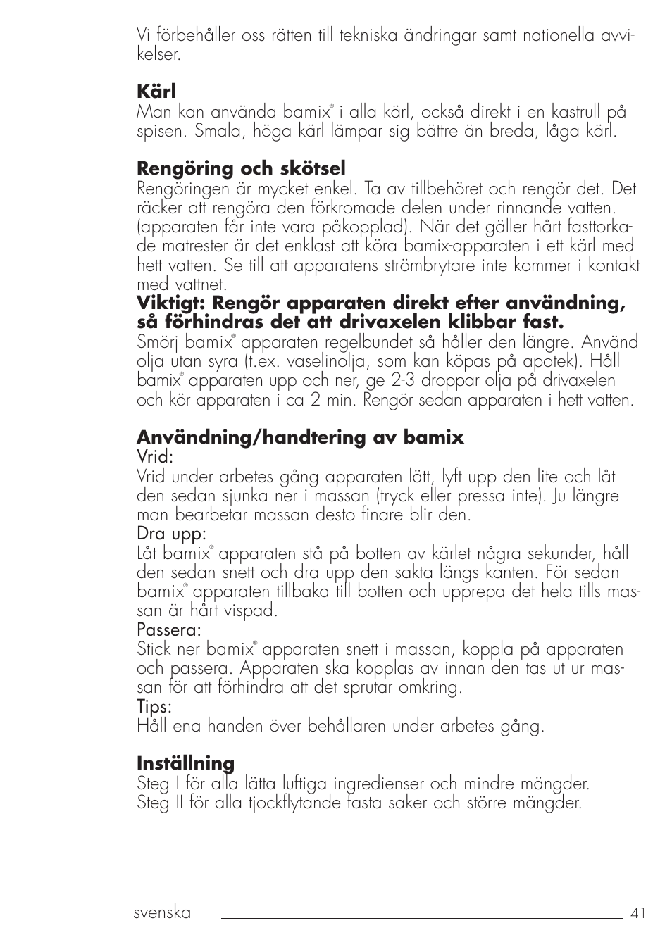 bamix Gastro 200 User Manual | Page 41 / 44