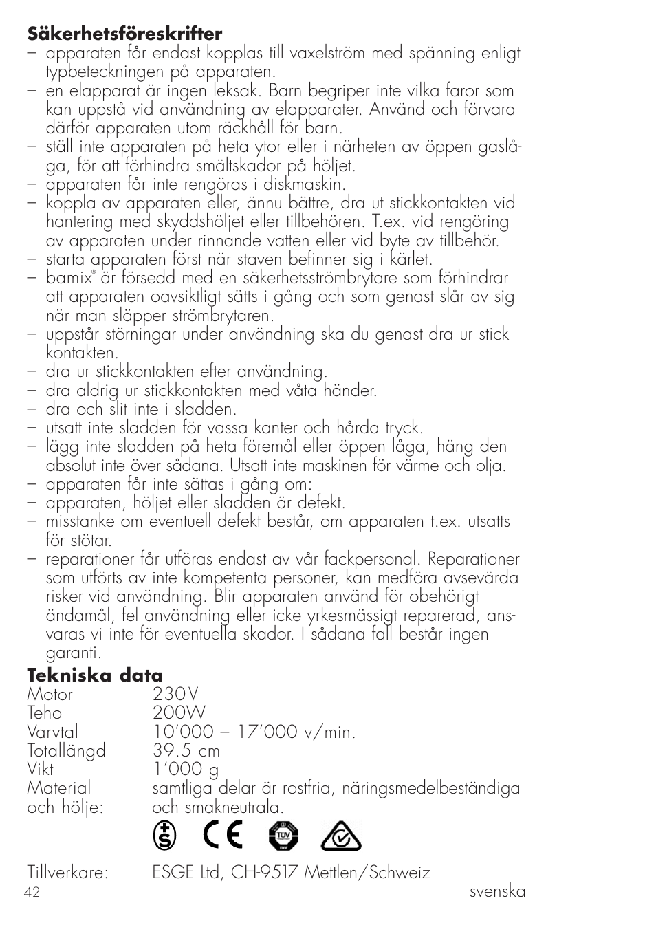 bamix Gastro 200 User Manual | Page 42 / 44