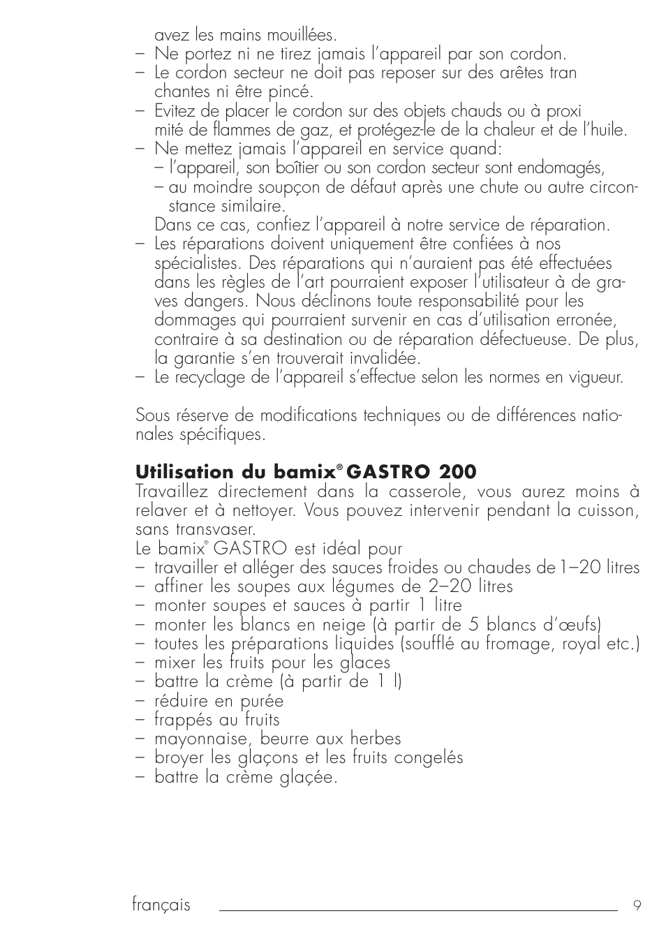 bamix Gastro 200 User Manual | Page 9 / 44